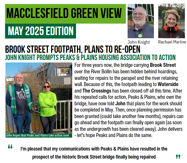 A snapshot of Macclesfield Green View May 2025